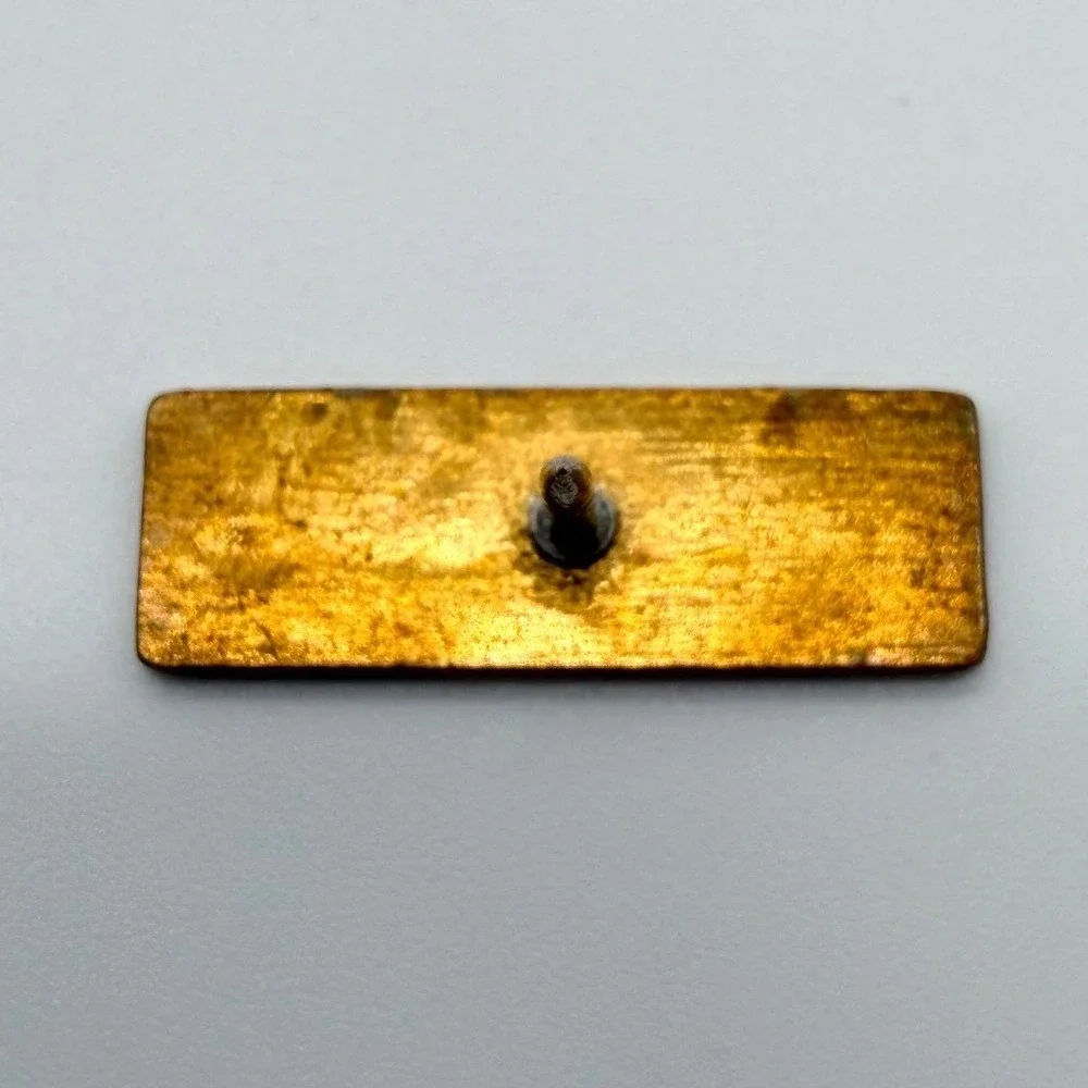 Vintage Sun and Arrow Lapel Pin Gold Tone Rectangular Emblem‎ (No Back)